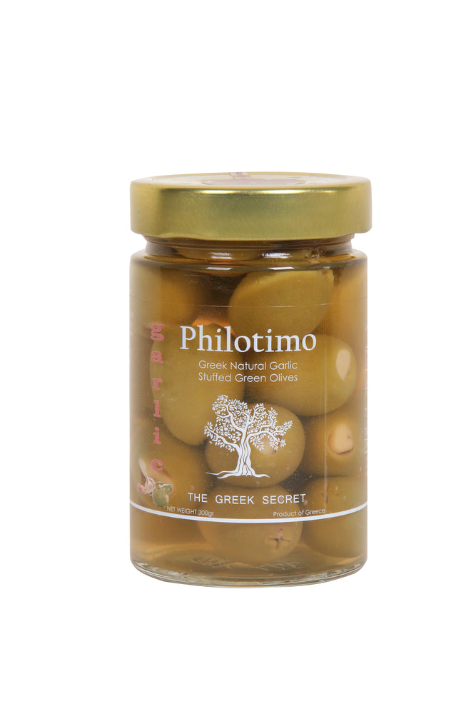 Philotimo Garlic Stuffed Green Chalkidiki Olives 300g