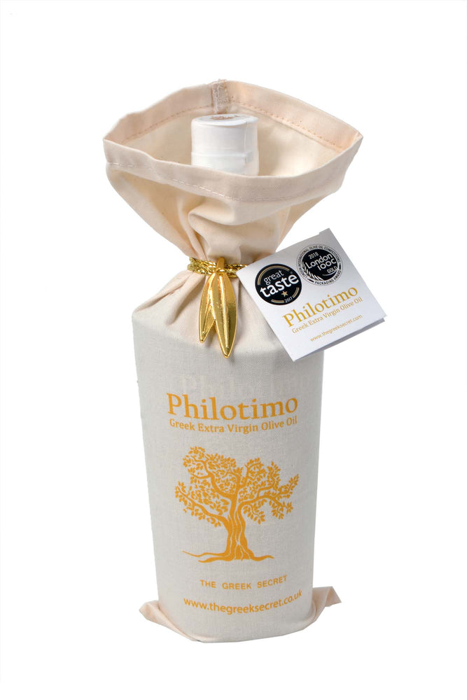 Philotimo Premium Extra Virgin Olive Oil Canvas Pouch 500ml