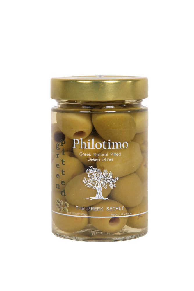 Philotimo Pitted Green Chalkidiki Olives 300g