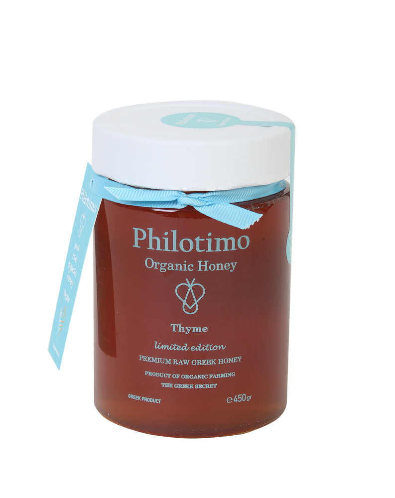 Philotimo Greek Thyme Honey Premium Limited Edition 450g (Organic, Raw)