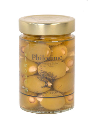 Philotimo Almond Stuffed Green Chalkidiki Olives 300g